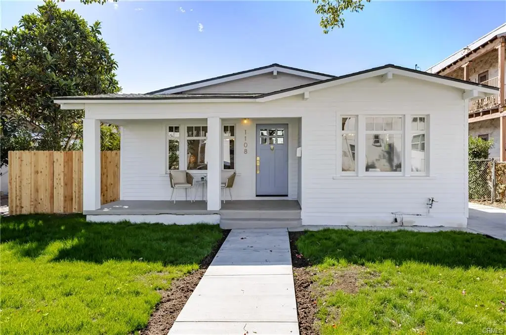 Front exterior of 1108 E Harvard Glendale Craftsman Home with Craftsman architecture and updated siding.